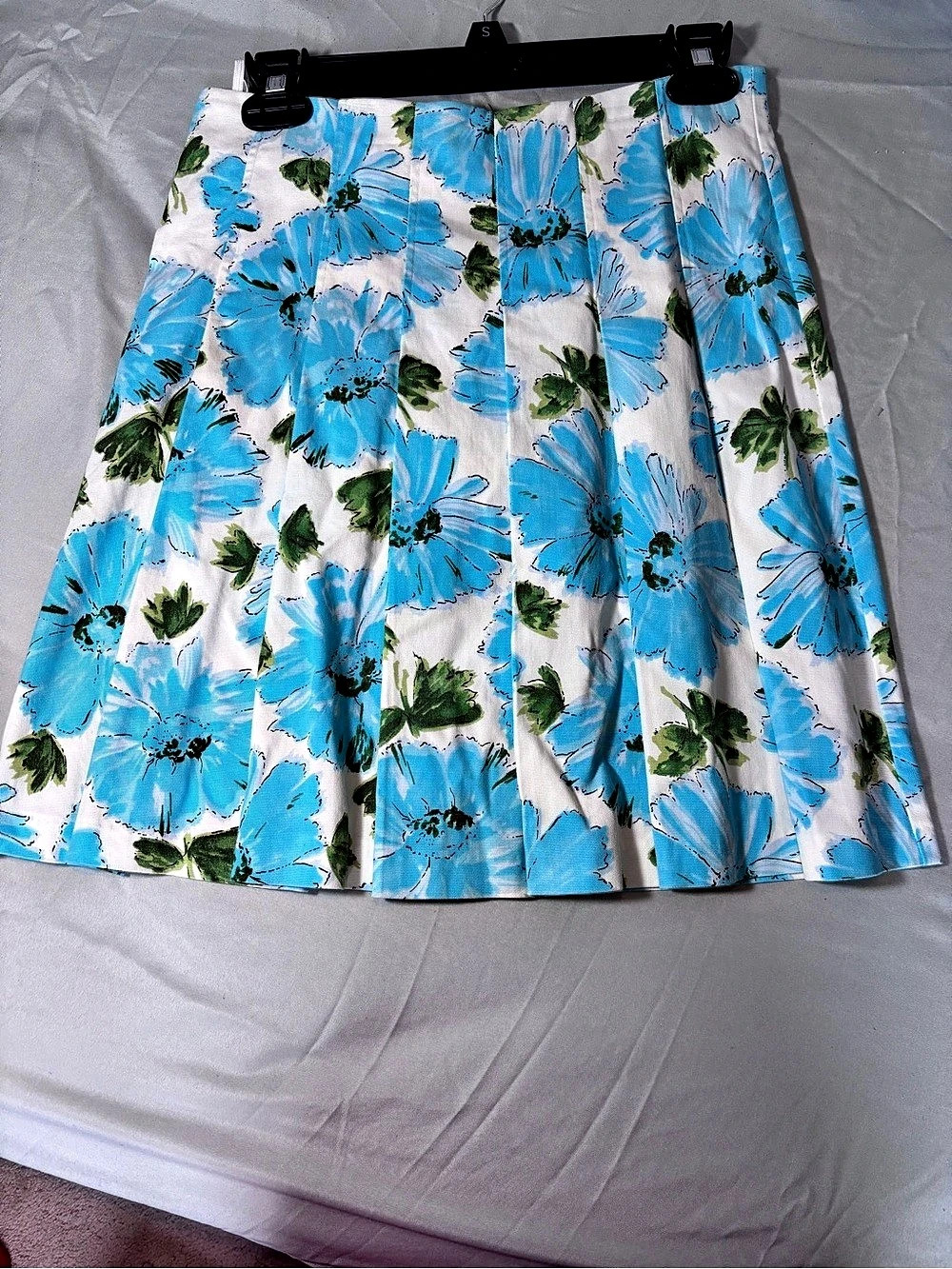 United Colors of Benetton Floral A-Line Skirt in Blue & White Size 38